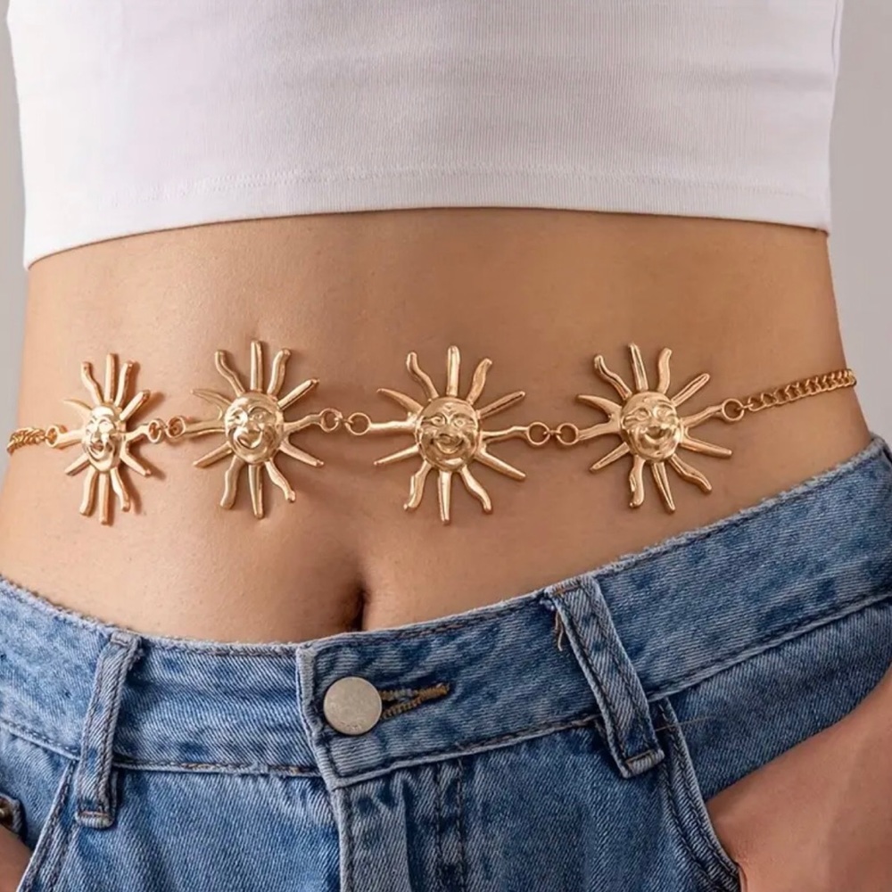 Sunshine Chain Belt Gold NWT